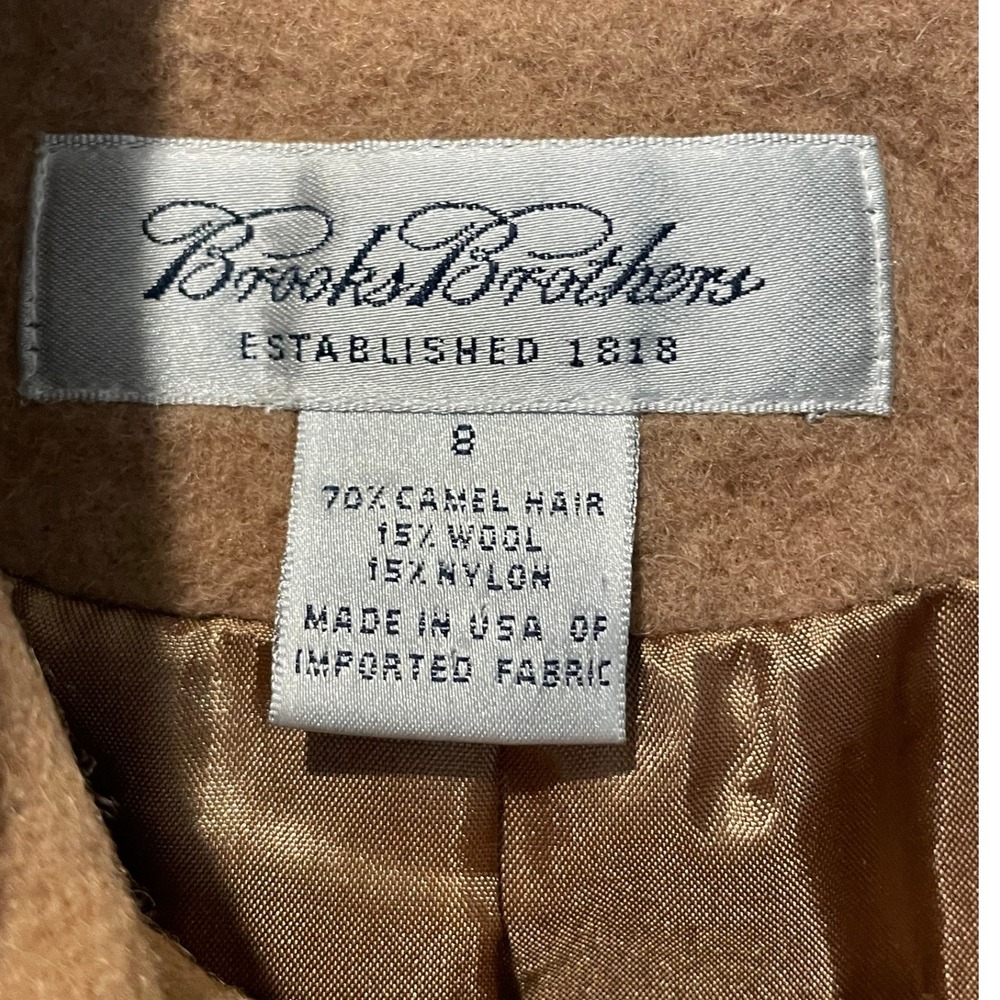 Brooks Brothers Blazer Jacket Size 8 Camel Hair Blend Career Coat - Picture 2 of 3